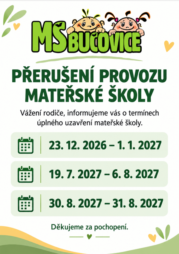Leták k uzavření MŠ